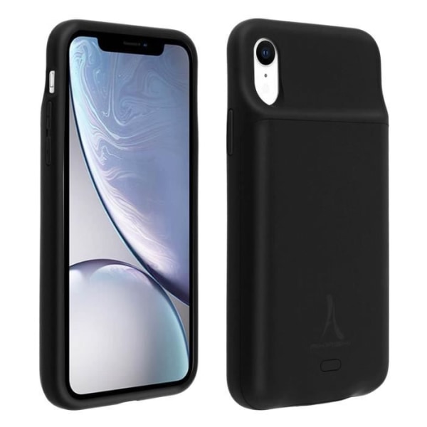 iPhone XR cover - AKASHI - 2 i 1 model - 4500mAh batteri - Stiv beskyttelse - Induktion Svart