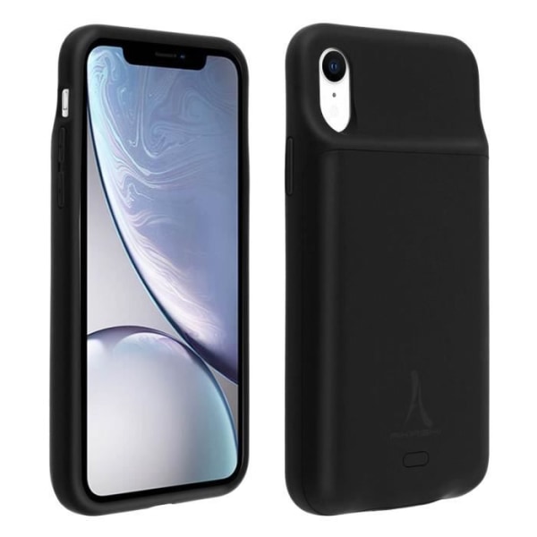 iPhone XR -kotelo - AKASHI - 2 in 1 -malli - 4500 mAh akku - Jäykkä suoja - Induktio Svart