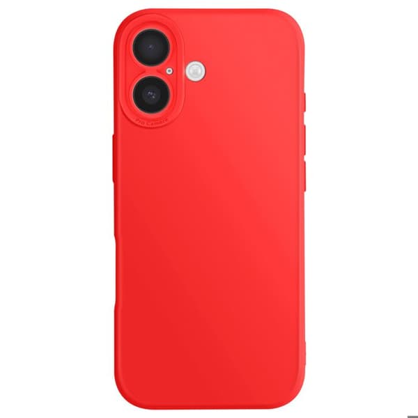 Siliconfodral för iPhone 17 med förstärkt kamerablock i röd Röd