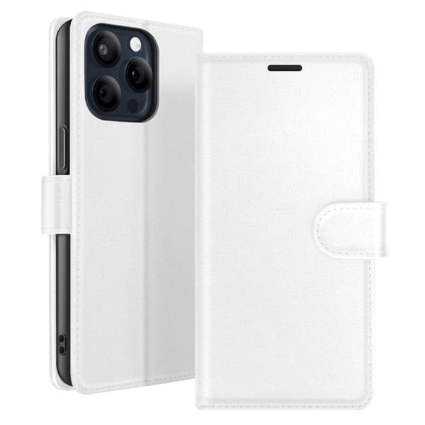 Plånboksfodral för iPhone 15 Pro med Stödfunktion och Magnetflik Zanaé Vit Vit