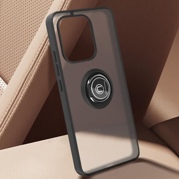 Taske til Xiaomi Redmi Note 13 4G - AVIZAR - Metal Ring Video Support - Sort Svart