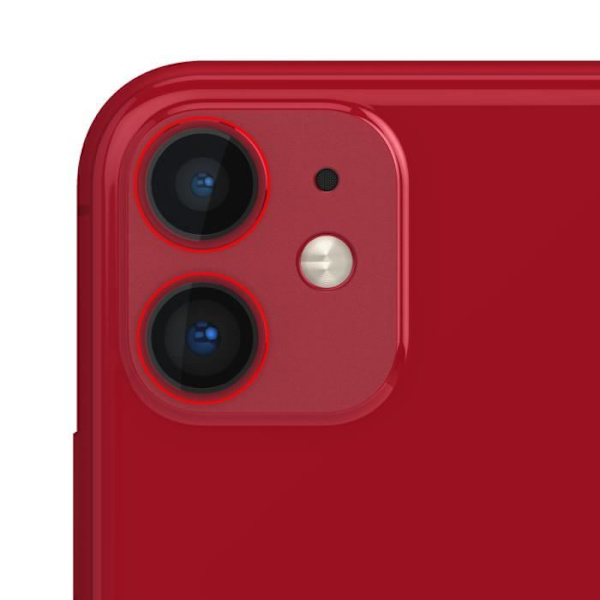 Takakameran linssi iPhone 11:lle 100 % yhteensopiva punainen Röd