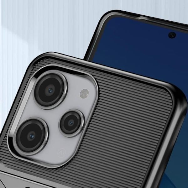 Mjukt fodral - AVIZAR - Xiaomi Redmi 12 - Trämönster - Halkfri - Svart Svart