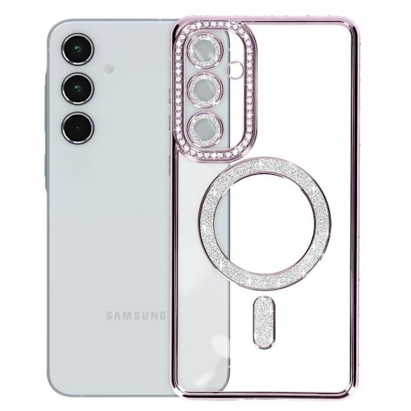 Suojakuori Samsung Galaxy A55 - AVIZAR - tekojalokivi Contour - violetti - MagSafe-yhteensopiva Lila