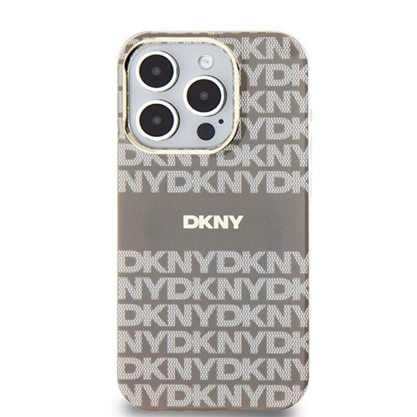 iPhone 15 Pro Max Cover - DKNY IML IML Mono & Stripe MagSafe (DKHMP15XHRHSEE) - Beige