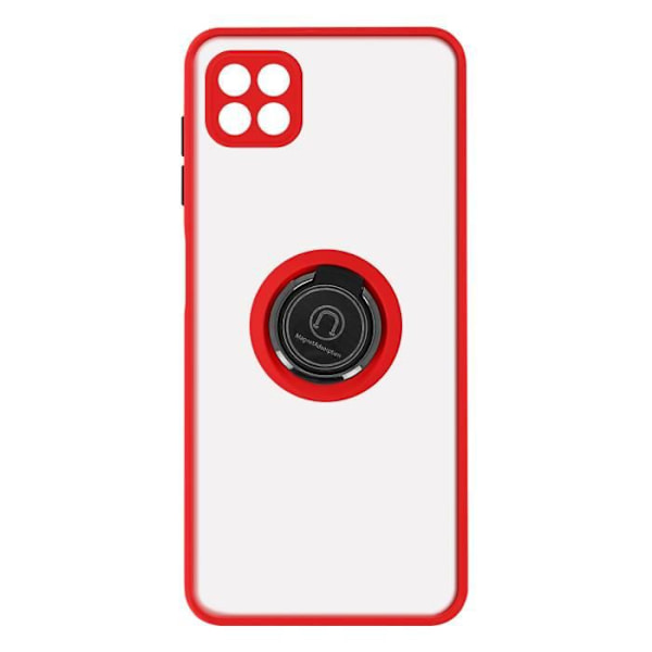 Skyddsfodral - AVIZAR - Samsung Galaxy A22 5G - Röd - Hållarring - Metallisk finish Röd