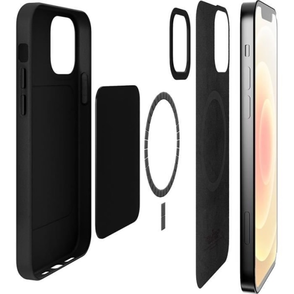 SKYMAG Sort MagSafe Cover til iPhone 12 / 12 Pro Puro Svart