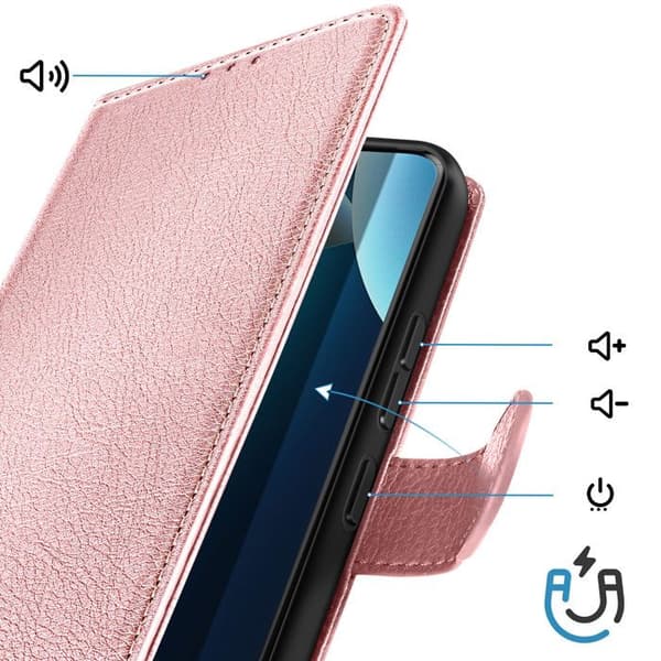 Xiaomi Redmi Note 15 Pro 4G Chesterfield Serie Plånboksfodral Ställfunktion Rosa Ros