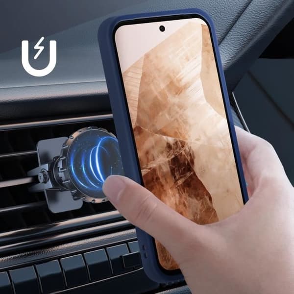 Smartphonecover - AVIZAR - Google Pixel 8A - Stødabsorberende - Metallring - Blå Blå