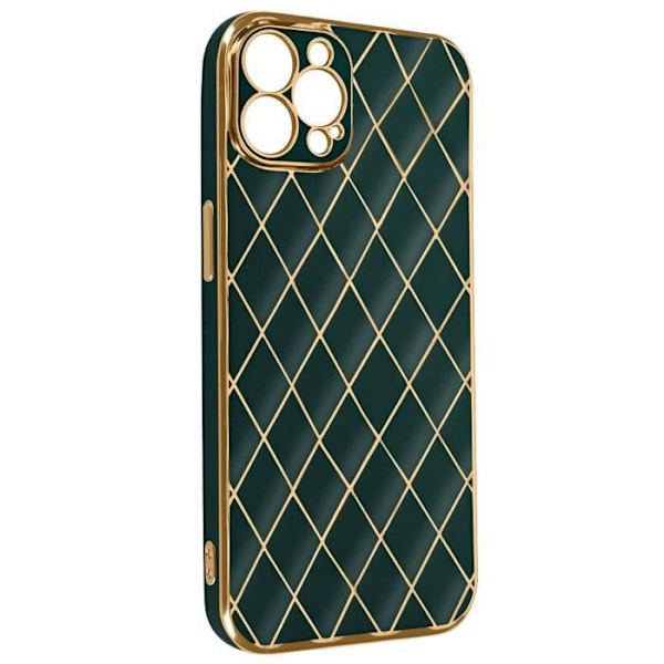 Geometriskt fodral till iPhone 12 Pro - AVIZAR - Grön - Hårt - Geometriskt mönster med metalleffekt Grön