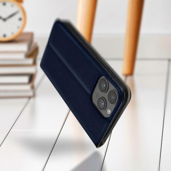 Skal iPhone 14 Pro Max Korthållare Video Support Magnetic Flip Midnight Blue