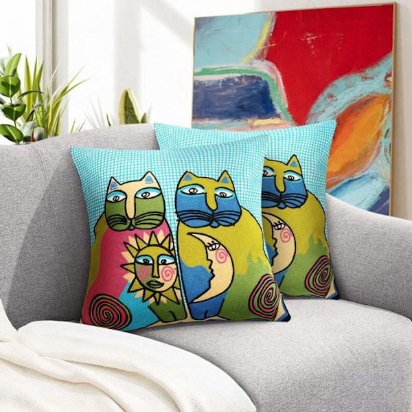 Set med 2 Kuddöverdrag 45x45 cm Broderade Art Solaris Flerfärgad