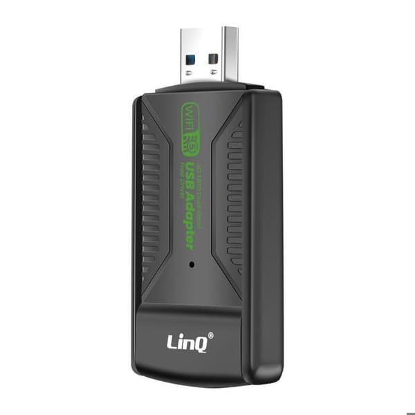 USB WiFi - LINQ - 1300Mbps - Bluetooth 5.4 - Kaksoisputki - Ulkoiset antennit