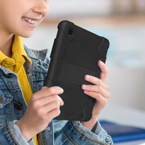 Coque Antichoc - AVIZAR - Galaxy Tab A7 Lite - Silikone og Polycarbonat - Støtte Bænk - Sort Svart