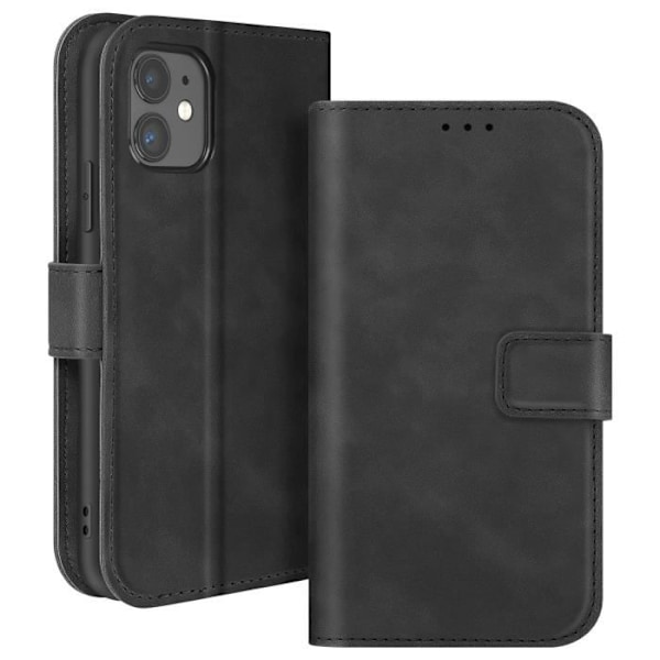 Cover til iPhone 11 Wallet Flip Video Support - AVIZAR - Sort - Halvstiv - Glat - Blandet Svart