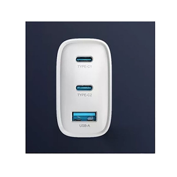 Lader Sektor Hurtig GaN USB og USB-C 65W med PD og PPS Devia Hvid Vit