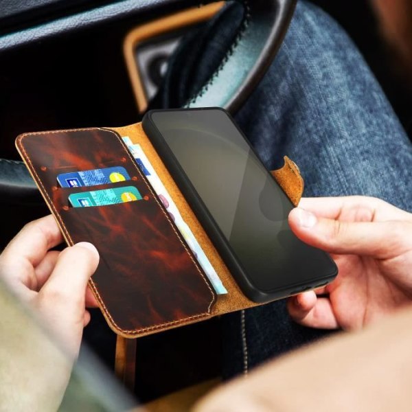 Læder pung etui til Samsung S23 etui
