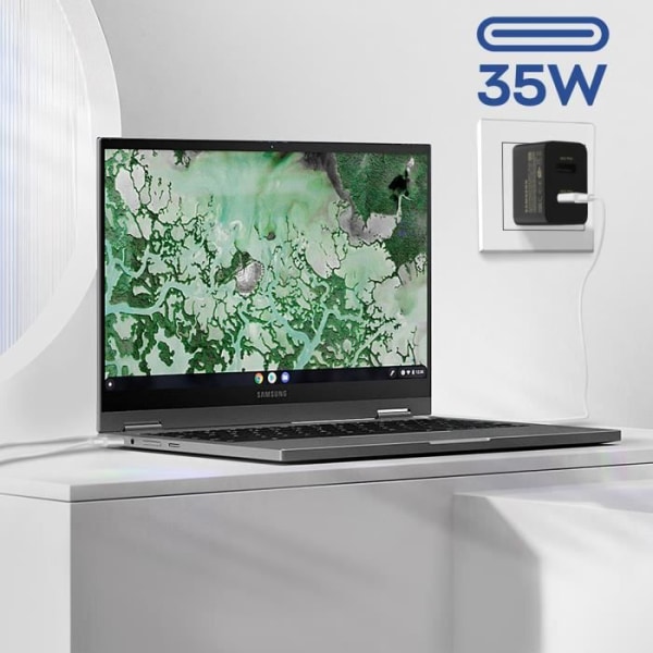 Vægoplader - Samsung - 50W - USB-C - Hurtig opladning 2.0 - Power Delivery 3.0 Svart
