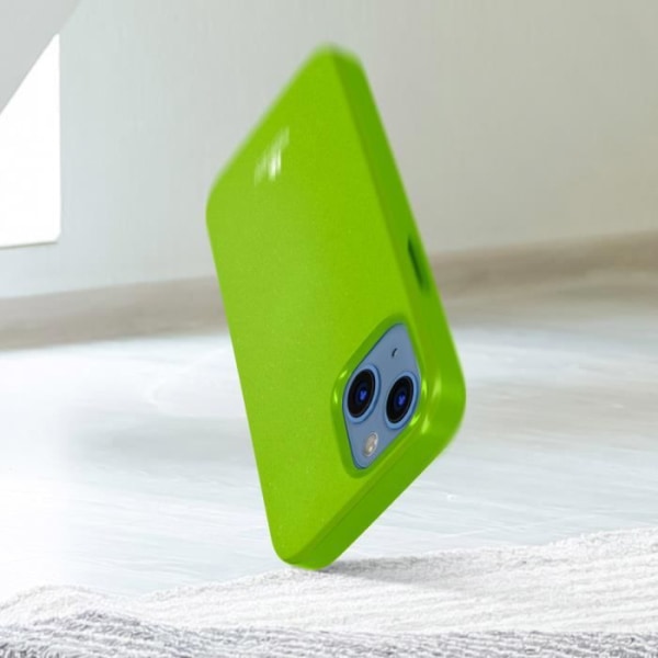 iPhone 13 silikongel glänsande effekt kvicksilvergrönt grönt fodral