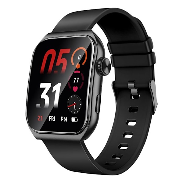 Montre Connectée Touchskærm 1,85" Sundhed Notifikationer 10 Dage Akashi Sort Svart