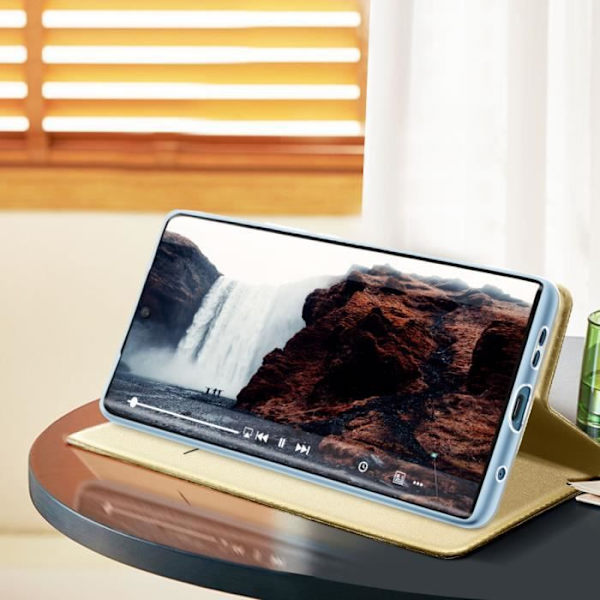 Etui til Xiaomi Redmi Note 12 4G og 5G - DUX DUCIS - Kortholder Video Support - Gul - Stiv - Mat Gul