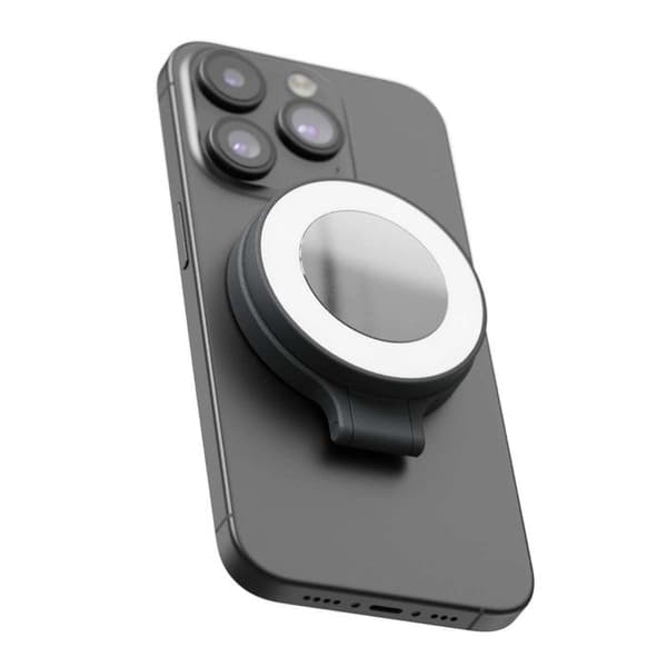 Magnetisk Støtte til Smartphone med Indbygget Spejl og LED-belysning ShiftCam Sort Midnat