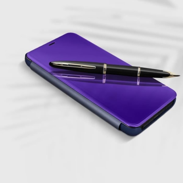 Cover - AVIZAR - Oppo Find X3 Lite - Gennemskinnelig flap - Spejleffekt - Videounderstøttelse Lila