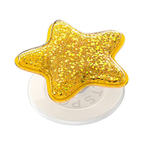 Support til smartphone PopGrip Premium MagSafe Glitrende Stjerne PopSockets Guld Gul