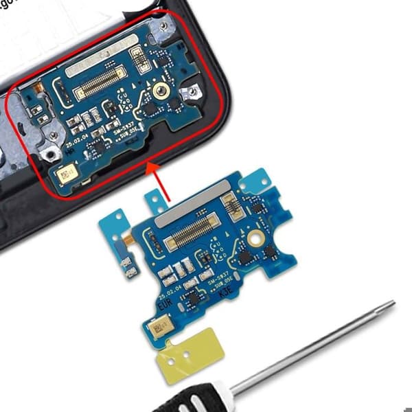 Intern SIM-kortlæser til udskiftning for Galaxy S25 Edge, sort, lodde Svart