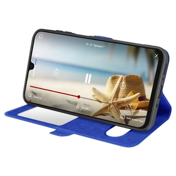 Etui till Samsung Galaxy A16 Fönsterfunktion Stöd för Video Blå Blå