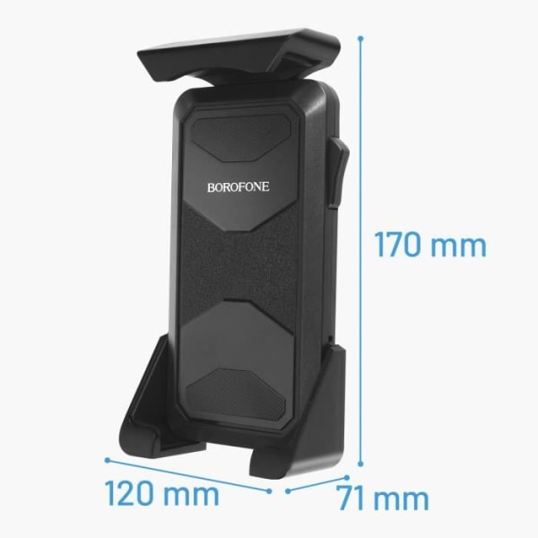 Motorcykelhållare för 4,5 till 7" Smartphone Borofone Backspegelfäste Svart