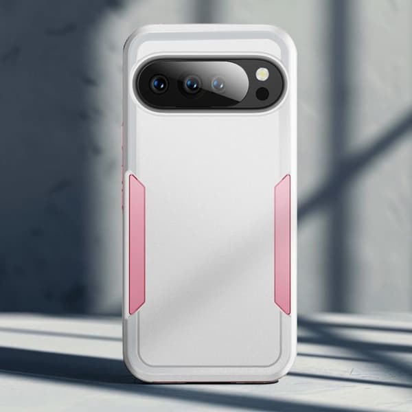Coque för Google Pixel 10 Pro Ultra Förstärkt Militärstandard Skydd Vit / Rosa Rosa