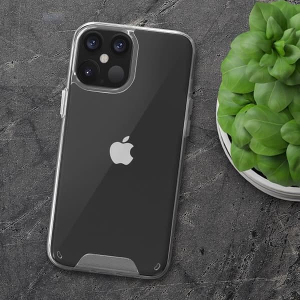 Coque - ADVARSEL - iPhone 12 Mini - Stødabsorbent - Gennemsigtig - Silikone og Polycarbonat Vit