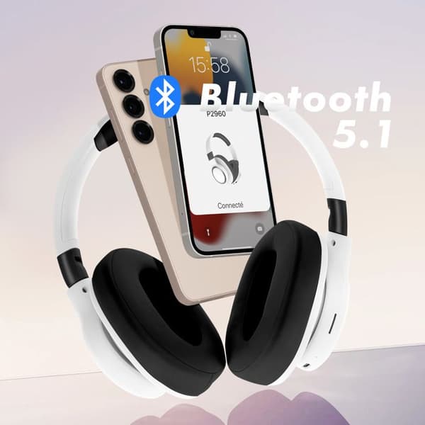 Bluetooth Sport Hörlurar 8 Timmars Batteritid Vit Vit