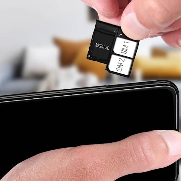 Kortbakke - Samsung - Galaxy A20e - 2x Nano SIM - Micro SD - Sort Svart