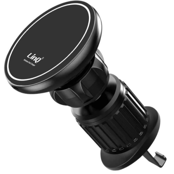 MagSafe Bilholder - LINQ - 15W Model - Luftventil Mount - 360° rotation - USB-C inkluderet Svart