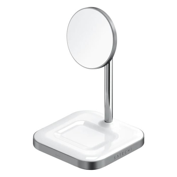 Dock til opladning 2 i 1 - SATECHI - MagSafe - Oplader 7.5W - Trådløs base 5W - Stjernedefarvet grå Grå