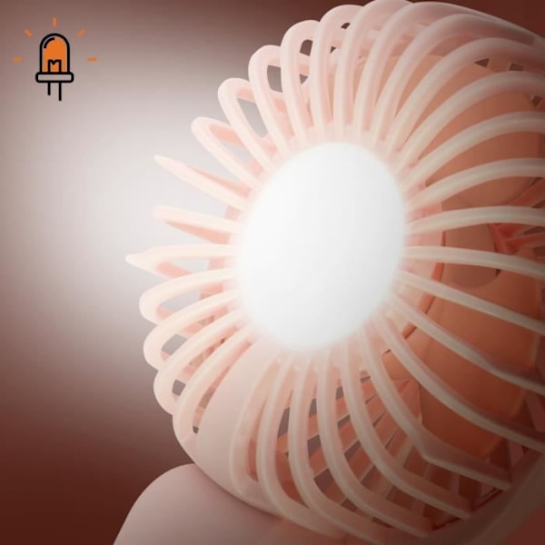 Mini Silent Portable Fan LED Display og integreret Lampe LinQ Pink Rosa