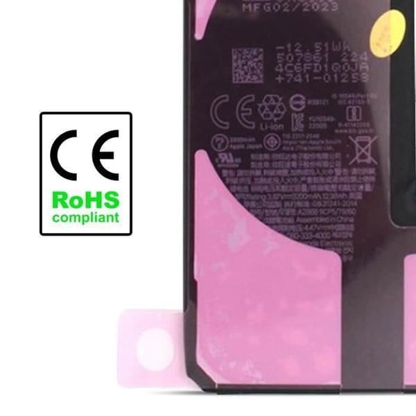 Intern batteri - ADVARSEL - iPhone 14 Pro - 3200mAh - Lithium Ion - Nem installation