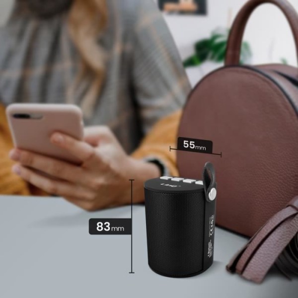 Trådløs Bluetooth Højttaler - LinQ - Sort - FM Radio - Multifarvet LED - 3W Svart