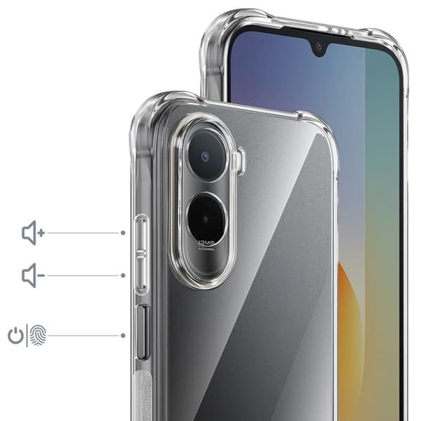 Siliconfodral för Redmi A7 Pro med Förstärkta Hörn Transparent Vit