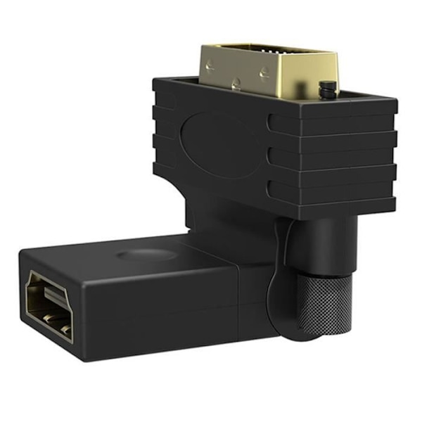 HDMI-naaras-DVI-urossovitin kulmikas ja 360° kääntyvä kullattu