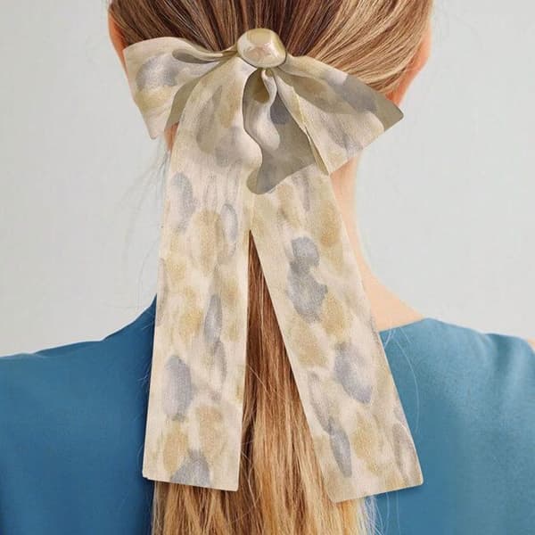 Chouchou Foulard - AVIZAR - Lång - Satintryck - Beige - Luftig Elegans Beige