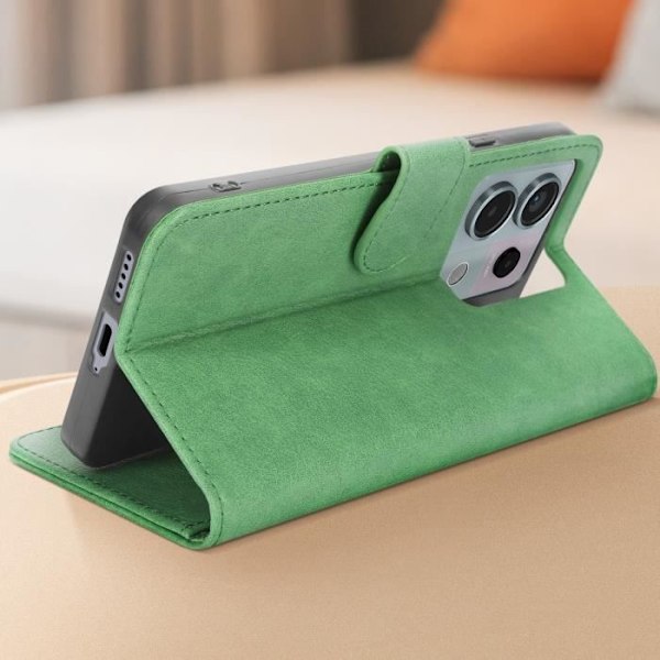 Grøn tegnebog og videostativ etui til Xiaomi Redmi Note 13 Pro 5G - AVIZAR - Chesterfield Grön