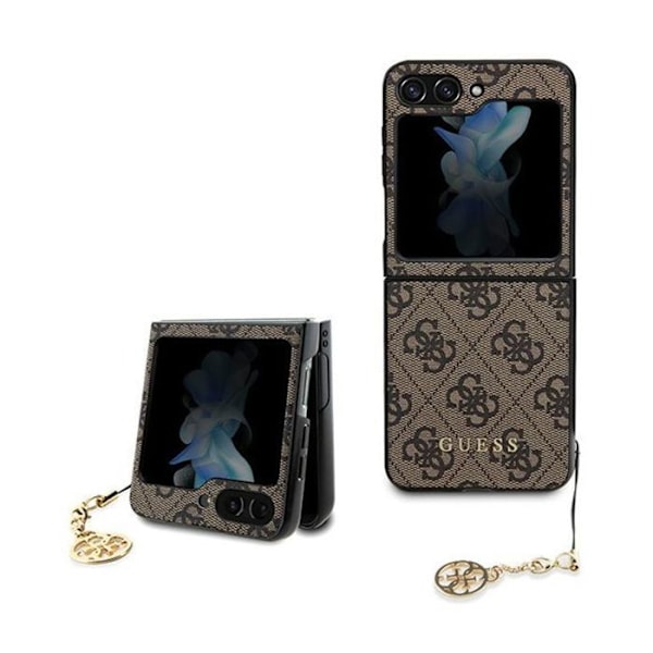 Telefonetui - Guess telefon bumper Samsung Galaxy Z Flip5 Beskyttelsesetui 4G Charms Collection Brun