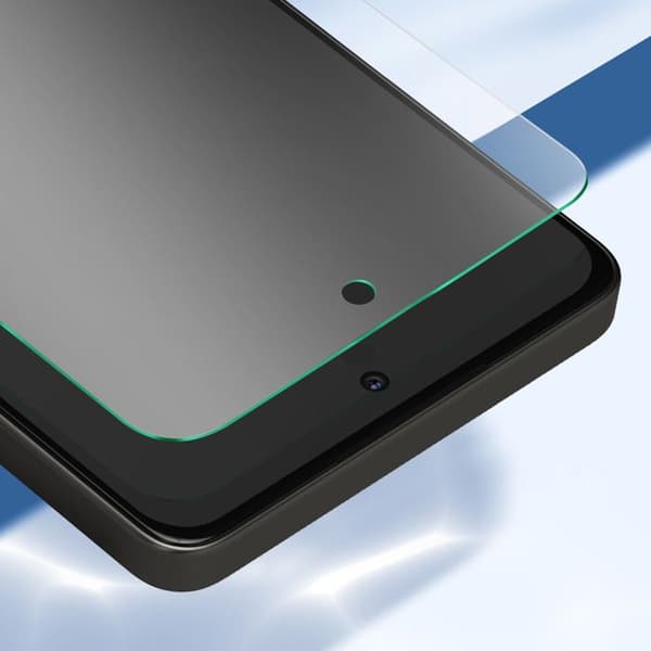 Härdat Glas - AVIZAR - Oppo A5 Pro - Hårdhet 9H - Represistent - Transparent Avfasad Vit