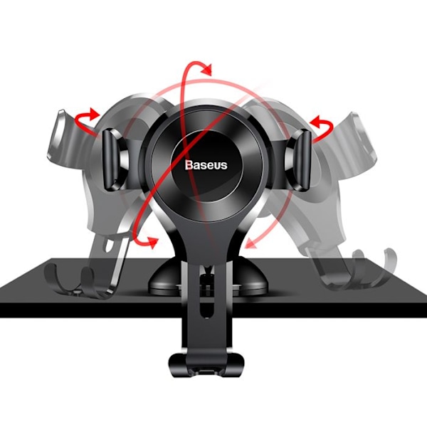 Bilholder - Baseus - Osculum - Automatiske kæber - 360° rotation - Sort Svart