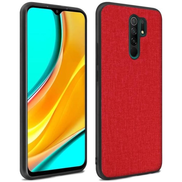 Coque - ILMOITUS - Xiaomi Redmi 9 - Kankainen viimeistely - Ultra-ohut - Vesipestävä - Punainen Rød