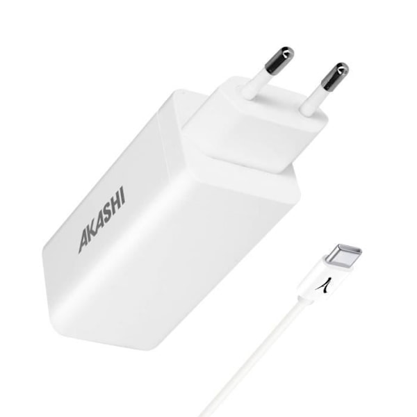 Lader Sektor 83W USB-C 65W + USB 18W Kabel USB-C 100W Akashi Hvid