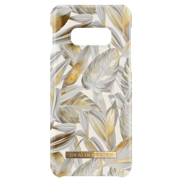 Coque Samsung Galaxy S10e - Ideal of Sweden - Platinum Leaves - Rigide - Grå - Kompatibel med QI-oplader Grå